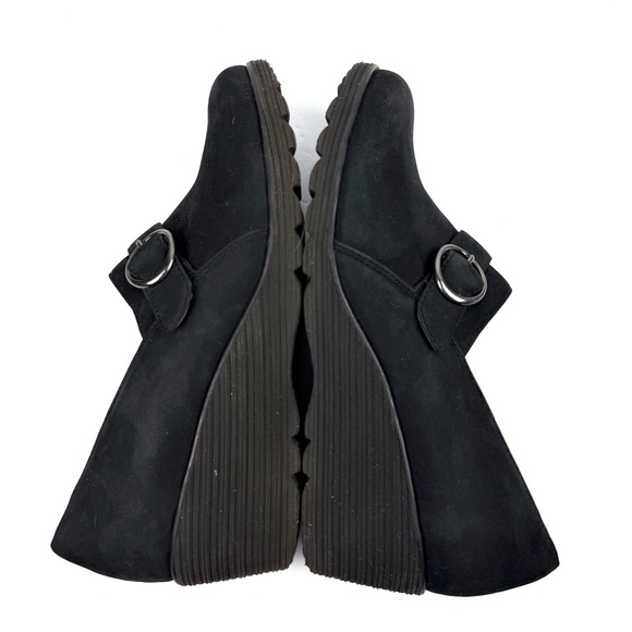 Dansko Clio Shoes 42 Black Nubuck Leather Wedge Shoes Womens Slip On 12 - Picture 7 of 13